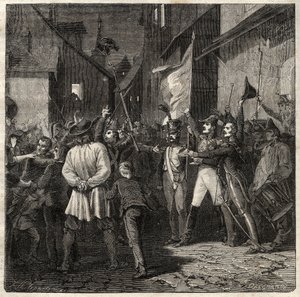 Bertons Conspiracy 1822 - General Jean Baptiste Breton (Jean-Baptiste) dit Berton (1769-1822) etablerte en provisorisk regjering i Thouars i 1822 - av French School