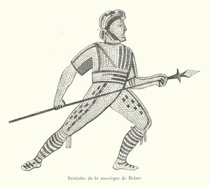 Bestiary of the Reims mosaikk (gravering) av French School