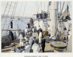 Boarding av mat - i ""Military Album - Navy: Life on Board" av French School