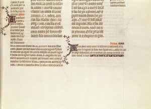 Nederst på en side uten miniatyr, fra The Bible of Jean de Sy, ca.1355