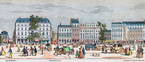 Boulevard Poissonniere cote sud - Rue du Sentier - Rue Saint Fiacre - Engraving in “Tableau-de-Paris” by Edmond Texier 1852 av French School