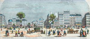 Boulevard des Filles du Calvaire og Boulevard du Temple - Rue Pont aux Choux - Rue des Filles-du-Calvaire - Rue Saintonge - Gravert i "Tableau-de-Paris" av Edmond Texier 1852 av French School