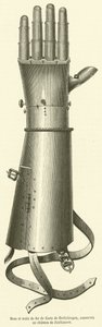 Bras et main de fer de Goetz de Berlichingen, bevarer au chateau de Jaxthausen (gravering) av French School