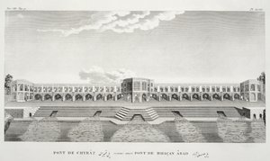 Bridge of Shiraz, Isfahan, fra Voyages du Chevalier Chardin en Perse, et en autres Lieux d