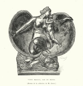 Bronse som viser Venus' fødsel, av Le Mosca (gravering) av French School