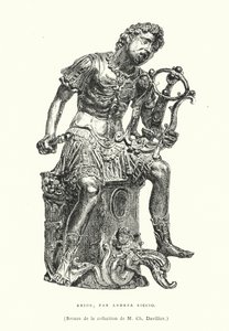 Bronsefigur av den antikke greske poeten Arion, av den italienske renessanseskulptøren Andrea Riccio, sent på 1400- eller tidlig på 1500-tallet (gravering) av French School