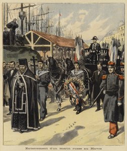 Begravelse av en russisk sjømann i Le Havre, Frankrike, 1897