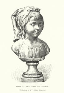 Byste av en ung jente, av den franske billedhuggeren Jean-Antoine Houdon, sent på 1700- eller tidlig på 1800-tallet (gravering) av French School