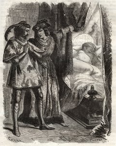 Ved å løfte en dør viste han mannen sin egen kone liggende naken. Louis I av Valois, hertug av Orleans (1372-1407), fikk Raoul d