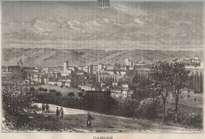 Cahors - Lot - Midi-Pyrénées - gravering i "La France illustrée: geografi, historie, statistisk administrasjon" av V.A. Malt-Brown. 1884 av French School
