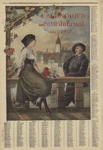 Kalender for 1917 (fargelitografi) av French School