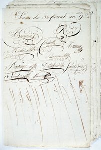 Kalligrafi: ark med registeret til Academic Society of Writing, 30 Floreal an IX av French School