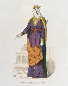 Capetian Queen i 1360, fra franske sivile og militære kostymer gjennom århundrene av French School