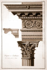 Capital & Entablature, Maison Carrée, Nimes, Frankrike av French School