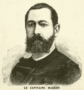 Kaptein Pierre Masson , fransk soldat og oppdagelsesreisende (gravering) av French School
