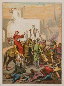 Fangst av Beziers av korsfarerne i 1209 av French School