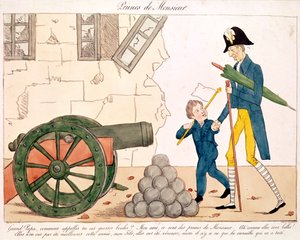 Karikatur av Charles X (1757-1836) og Henri (1820-83) Duc de Bordeaux, 25. juli 1830 av French School