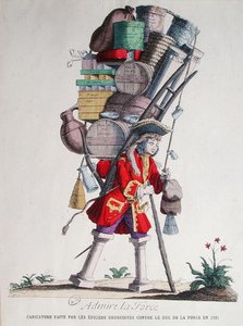 Karikatur av Henri Jacques Nompar de Caumont (1675-1726), 5. Duc de la Force, laget av 