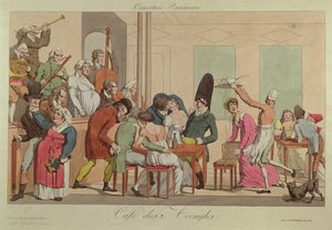 Karikatur av Cafe des Aveugles, ca. 1800 av French School