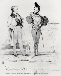 Karikatur av de romantiske dramaene på Hernanis tid av Victor Hugo 1802-85) (1829) av French School
