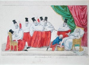 Karikatur av fødselen av den franske grunnloven av French School