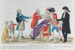 Karikatur av nasjonaliseringen av kirkeeiendom i Frankrike under den franske revolusjonen, 1792