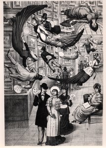 Karikatur av besøkende til Paris-salongen i 1880 av French School