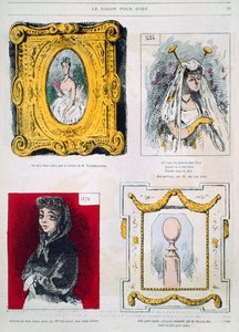 Karikaturer av malere, Franz Xavier Winterhalter, Glaize Fils, illustrasjon fra Le Salon pour Rire av French School