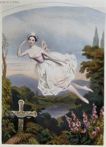 Carlotta Grisi (1819-99) som Giselle, fra balletten med samme navn av Adolphe Adam (1803-56) av French School