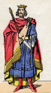 Karolingisk dynasti: Portrett av Lothaire (941-986), kongen av frankerne fra 954 til 986. Epinal avbildning fra slutten av 1800-tallet. Privat samling. av French School