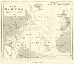 Carte du Gulf-Stream (gravering) av French School