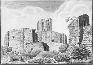 Gisors slott, Normandie, tidlig på 1800-tallet av French School