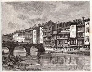 Castres - Languedoc-Roussillon-Midi-Pyrenees - engraving in “La France illustree: geography, history, statistical administration” by V.-A. Malt-Brown. 1884 av French School