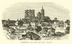 Katedralen og byen Laon av French School