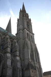 Cathedral of Chartres, nordfasaden med klokkepaviljongen av French School