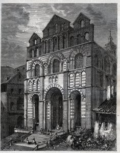 Vår Frue katedral av bebudelsen av Puy en Velay (Puy-en-Velay) - gravering i "La France illustrée: geografi, historie, statistisk administrasjon" av V.-A. Malt brun. 1884 av French School