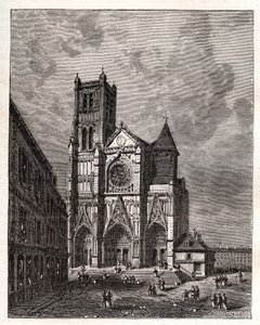 Cathedrale Saint-Etienne de Meaux - Seine-et-Marne - gravering i "La France illustrée: geografi, historie, statistisk administrasjon" av V.A. Malt-Brown. 1884 av French School