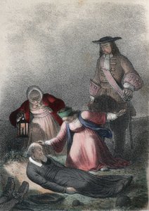 Katarina I av Russland (Marta Elena Skavronska, senere Marfa Samuilovna Skavronskaya) - Katarina I (1684 - 1727), et barn, finner pastor Skovronski, pastoren som oppdro henne, døende blant de døde i Mariembourg, en by invadert av russerne - i «The illu av French School