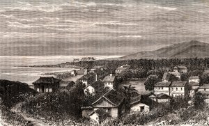 Cayenne - Commune en outre mer Guyane - engraving in “La France illustree: geography, history, statistical administration” by V.A. Malt-Brown. 1884 av French School