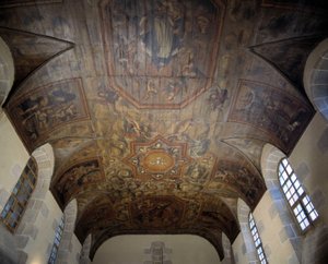 Taket i det tidligere dominikanerklosteret (sykehus) (1664). 1600-talls maleri. Dinan, Cotes d