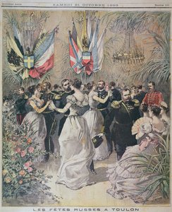 Feiringer til ære for besøket til den russiske flåten i Toulon, forside av le Petit Journal, 21. oktober 1893 av French School