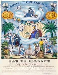 Sertifikat for en Eau de Cologne laget av J.F. Vourloud, ca. 1825 av French School