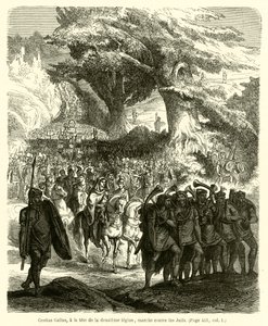 Cestius Gallus, i spissen for den tolvte legion, marsjerer mot jødene (gravering) av French School