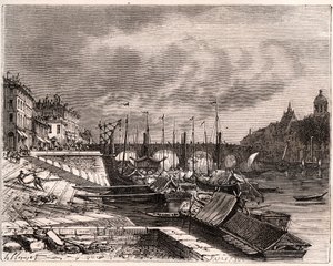 Chalon-sur-Saone (Chalon sur Saone) - Saone-et-Loire - gravering i "La France illustrée: geografi, historie, statistisk administrasjon" av V.-A. Malt brun. 1884 av French School