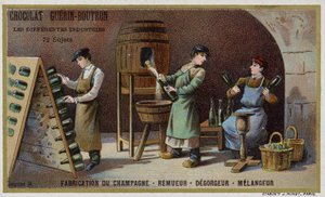 Champagneproduksjon (chromolitho) av French School