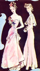 Chanel-aftenkjoler, fra «Marie Claire», 23. september 1938 (trykk) av French School