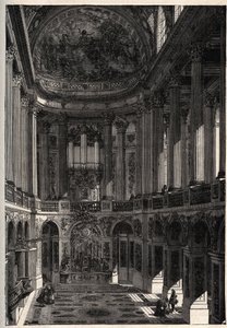 Kapellet i slottet i Versailles - Kapell i slottet i Versailles - gravering i "" PATRIE" - BESKRIVELSE PECTURERIQUE DE LA FRANCE EN 6 BIND AV LUCIEN HUARD - slutten av 1800-tallet av French School