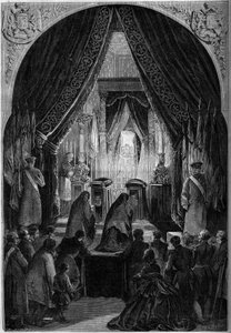 Chapelle ardente lors des funerailles du Comte Philippe Antoine Ornano (1784-1863), Marechal d