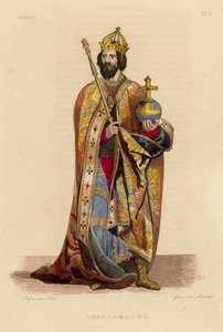 Charlemagne (farget gravering) av French School