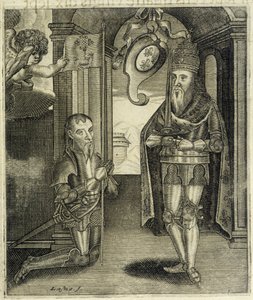 Charlemagne og grev Toulouse Torsin (eller Chorson) - i "History of the Counts of Toulouse" av Guillaume de Catel, Toulouse av French School